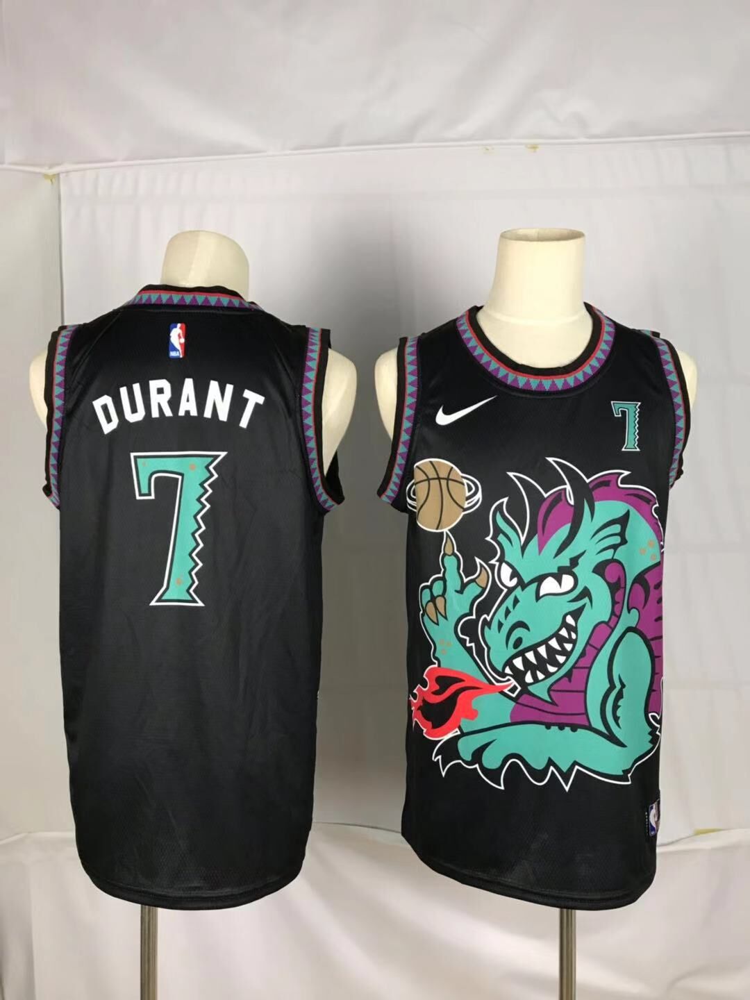 Men Brooklyn Nets #7 Durant Black dragon Nike 2021 Nike NBA Jersey